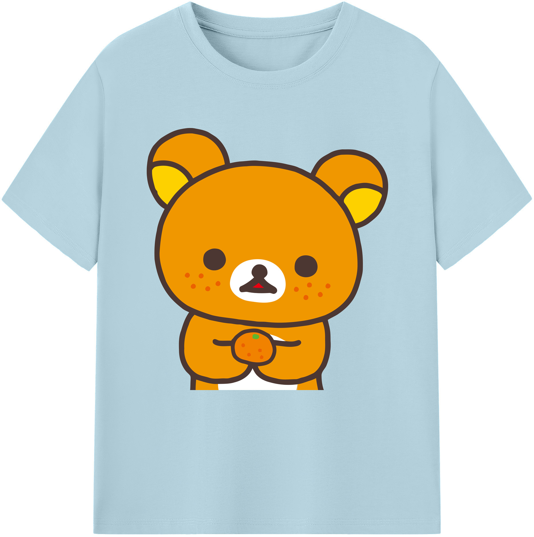 （画像用） リラックマ リラックマ キイロイトリ Rilakkuma Korilakkuma Kiiroitori 綿100％半袖Tシャツ（フロントプリント）